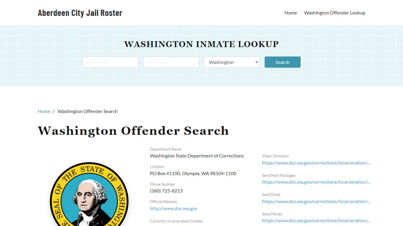 Washington Offender Lookup, City Jail Records Search