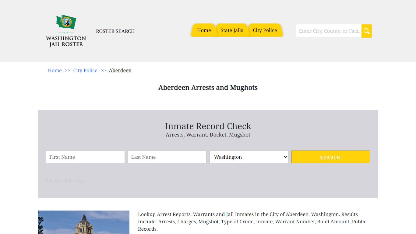 Aberdeen Arrests and Mughots | Jail Roster Search